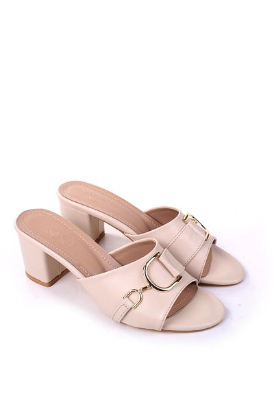 Papuçsepeti Shoe Basket Ll107 Women's 6.5 cm Square Heel Daily Slippers