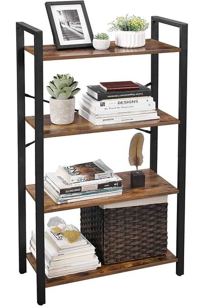 SKY TOUCH SKY-TOUCH 4 Tier Free Standing Storage Shelf Unit, Storage Rack Home Office Bookcase Shelf Storage O
