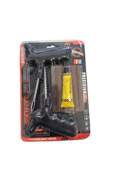 AFIXS Kit profesional de reparare a anvelopelor cu mâner confortabil, pentru mașină, motocicletă, scuter, 7 piese, Univer