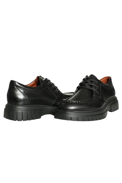 Platin Black Leather Men's Casual Shoes