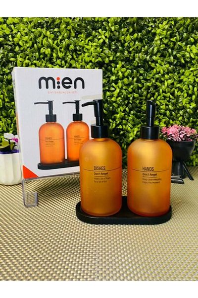 decovien Set of 2 Glass Liquid Soap Dispenser