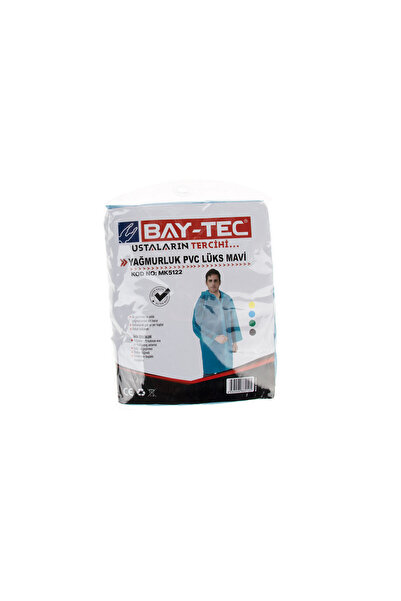 bay tecc MK5122 معطف واق من المطر فاخر من مادة PVC باللون الأزرق الفاتح مع جي...