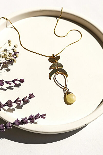 Minoliva Luna GOLD YARIM AY VE SİTRİN TAŞI İLE MUHTEŞEM BİRLEŞİMİ ŞIK VE ZARAFETİ SİMGELER.