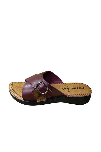 POLEX Women's Wedge Heel Cross Buckle Slippers