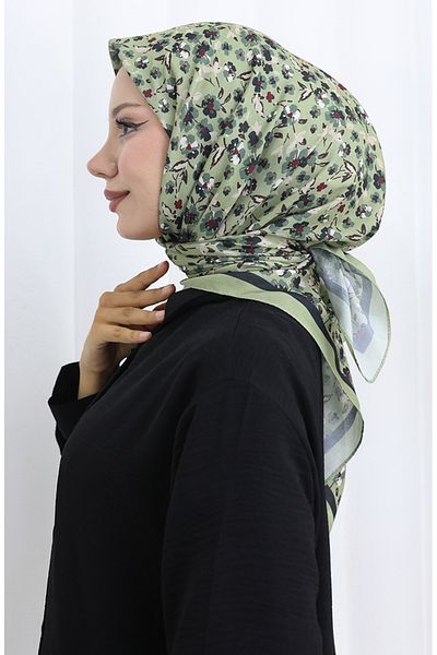 sefamerve Patterned Soft Scarf 90203-02 Khaki
