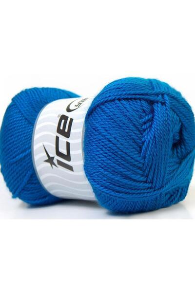 Ice yarns 4x100 جرام. خيوط دورا الأكريليكية الزرقاء الشتوية، خيوط مسطحة، 100%...