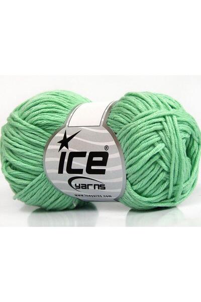 Ice yarns 8x50 جرام. خيوط صيفية للأطفال من القطن والأكريليك باللون الأخضر الن...