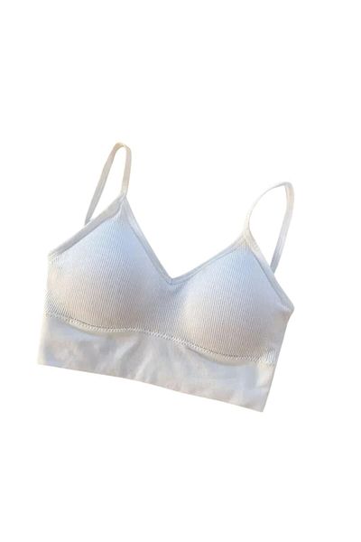 Mixbo Sport Bra for Women Mixbo, Straps and Open Back, Seamless, Push-Up Model, S/M, White