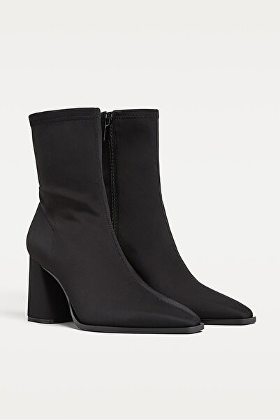 Stradivarius Neoprene-effect high-heeled ankle boots