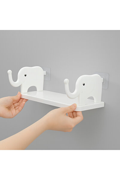 Private Home Design Fil Desenli Duvar Rafı – Çocuk Odası ve Banyo İçin Yapışk...