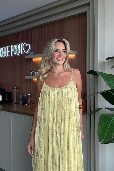 Laluvia Rochie de tranziție de culoare galbenă - 251087