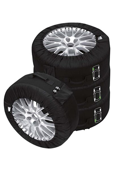 PETEX Set de 4 Huse pentru Roți 44130004PX, 14-16 Inch, Diametru Maxim 66 cm, Negru, cu Mâner