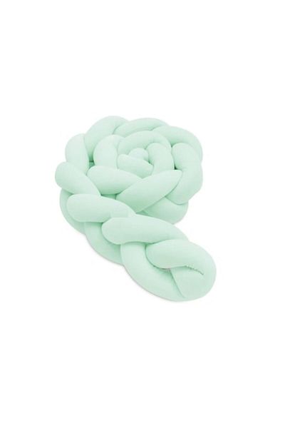 Mixbo Protectie Laterala pentru Patut Bebe, Bumper Impletit, Bumbac, Verde, 1,5m
