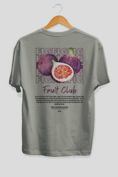 Ankhises Fig Back Printed Gray Oversize T-Shirt Men Women Cotton Crew Neck Tshirt