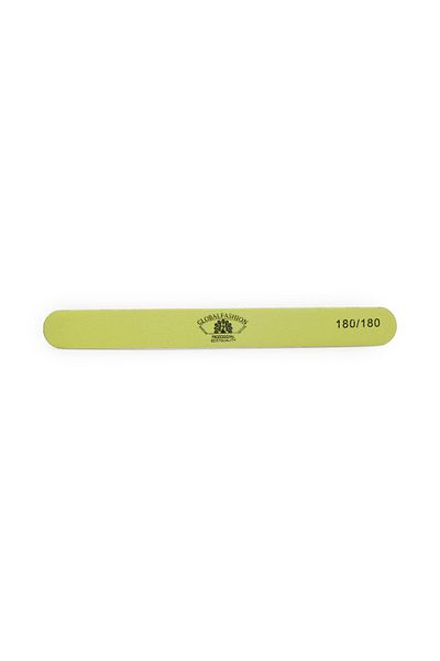 global fashion Global Fashion nail file, straight, yellow, grit 180/180