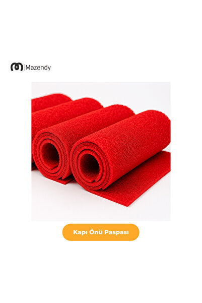 MAZENDY Curly Mat 1X7M 14mm Red Door Front Anti-Slip Outdoor Carpet