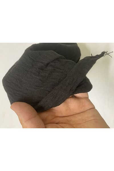 Yiğit Kumaş Sofia Linen Fabric with Polyester, Piece 200X150 cm Black