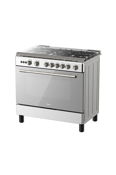 Midea Midea Stainless Steel Gas Oven - 115 Liters - 5 Burners - Silver - 36 - LMG5G022