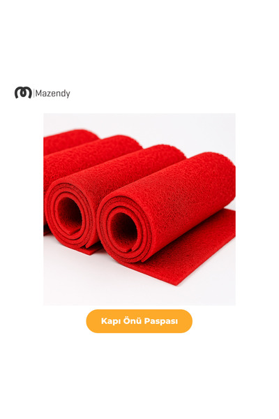 MAZENDY Curly Mat 1X8M 14mm Red Door Front Anti-Slip Outdoor Carpet