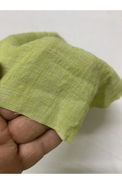 Yiğit Kumaş Sofia Linen Fabric with Polyester, Piece 70X150 cm Green Color