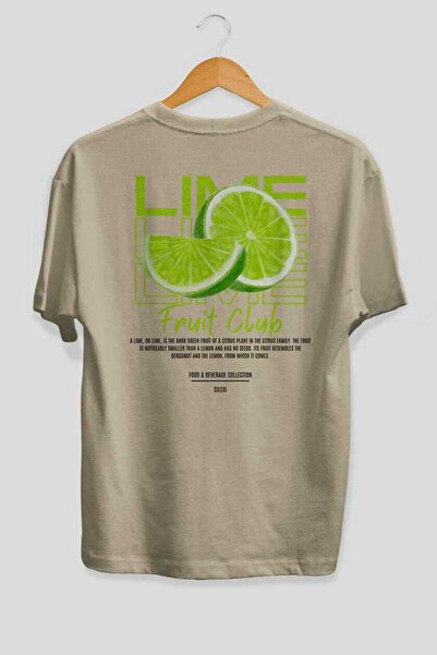 Ankhises تي شيرت بيج كبير الحجم مطبوع من الخلف باللون الليموني للرجال والنساء...