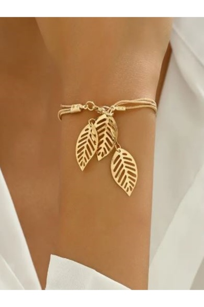 Alyas Aksesuar 3 Rows of Leaf Bracelet