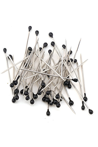 Luna Nueva 50 قطعة من الإبر ذات الرأس المينا - 3 سم ستانلس - للشال، الوشاح، الخياطة، الهواية - في صندوق