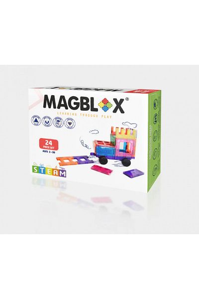 Magblox Set magnetic - 24 de piese magnetice pentru accesorii de construcții