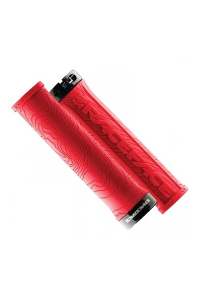 Race Face Grip Half Nelson cu blocare, cauciuc moale, 1 pereche, roșu