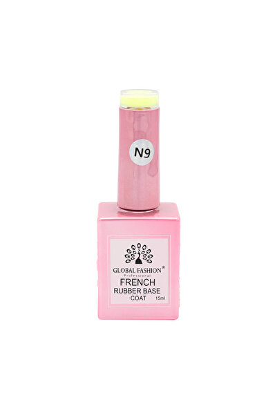 global fashion Base Coat Rubber Neon, baza cauciucata unghii, 15ml, 09
