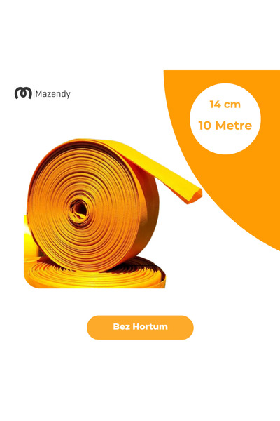 MAZENDY Süper Örme Bez Salma Sulama Hortumu 14cm x 10m Dayanıklı Yassı Bahçe ...