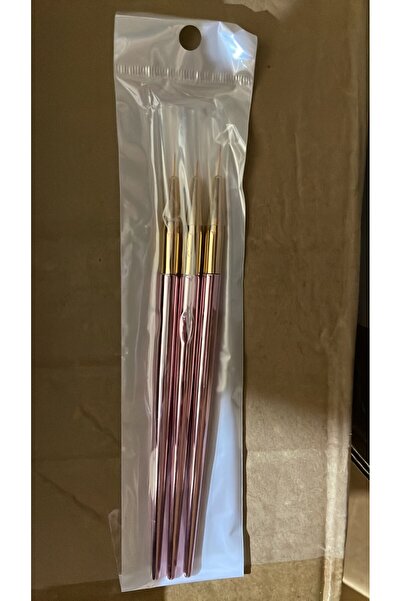 global fashion Set de pensule pentru ornamente fine, 0, 00, 000, 3 bucăți, roz