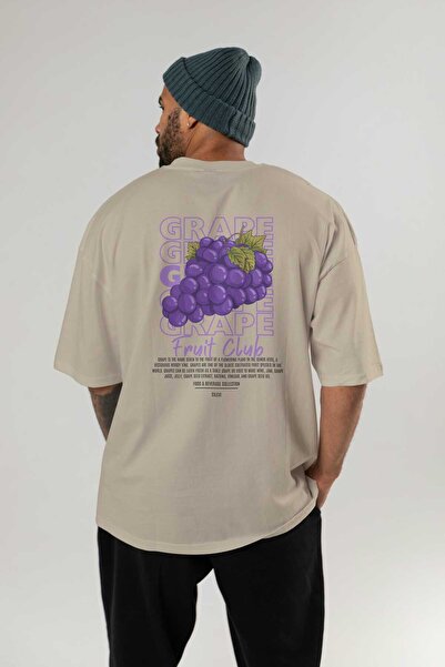 Ankhises Μπλουζάκι με στάμπα μπεζ με στάμπα με στάμπα ανδρικό γυναικείο βαμβακερό μπλουζάκι με λαιμόκοψη