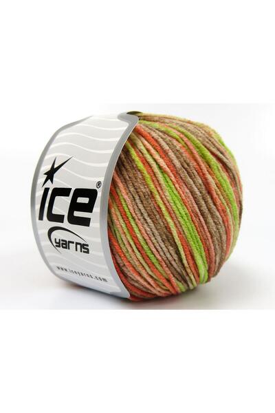 Ice yarns 8x50 جرام. خيوط لورينا سبلاش أكريليك، قطن بني، أخضر، خيوط صيفية بلو...