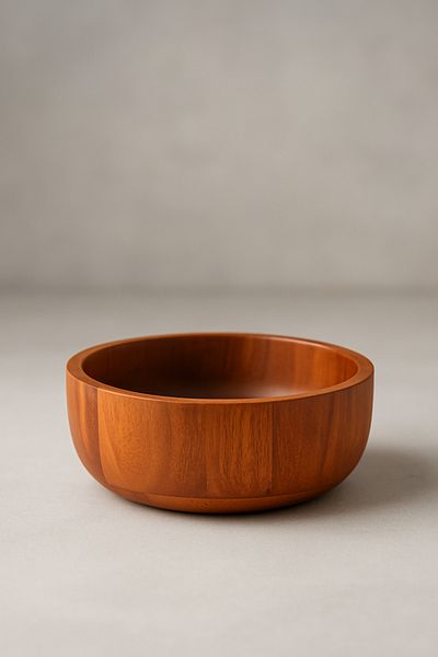 Fhilli Acacia Natural Wood Deep Bowl |   Salad, Presentation and Serving Bowl