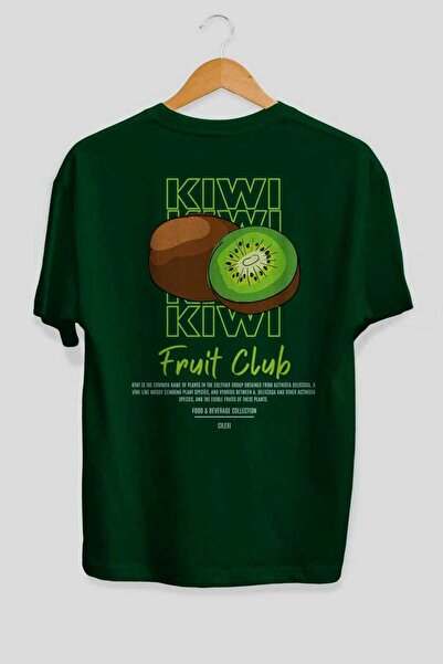 Ankhises Tricou oversize verde cu imprimeu pe spate Kiwi Bărbați Femei Tricou...
