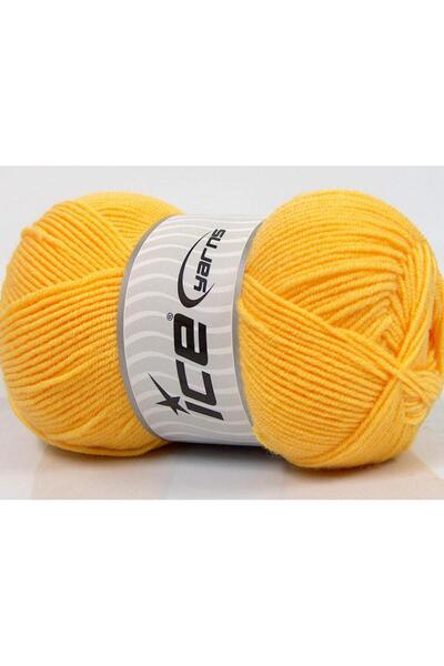 Ice yarns 4x100 جرام. خيوط أكريليك ناعمة من الخيزران، خيوط صيفية صفراء من الخ...