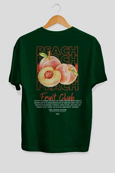 Ankhises Μπλουζάκι με στάμπα Peach Back Πράσινο Oversize Ανδρικό Γυναικείο Βα...