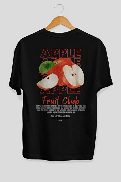 Ankhises Μπλουζάκι Apple Back Printed Μαύρο Oversize Ανδρικό Γυναικείο Βαμβακ...