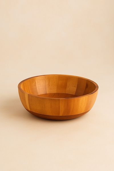 Fhilli Acacia Natural Wood Deep Bowl |   Salad, Presentation and Serving Bowl