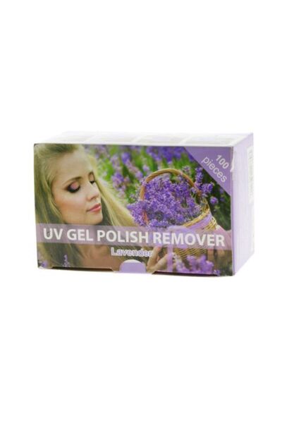 global fashion Pliculete cu soak off remover 100 buc - Lavanda