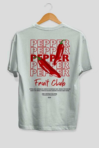 Ankhises Tricou oversize alb cu imprimeu Pepper Back Bărbați Femei Tricou din...