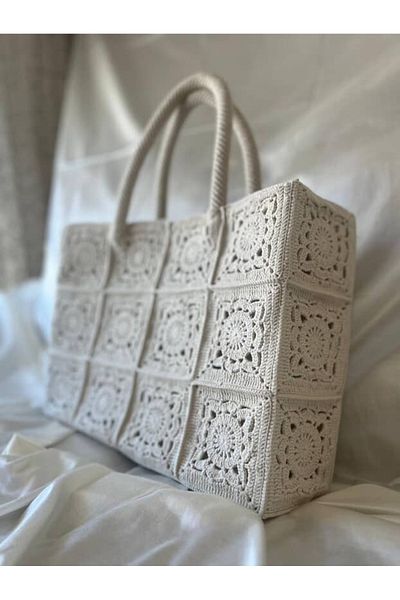 Handmade Straw Handmade Knitting Bag, Women's Shoulder Bag Beach Design