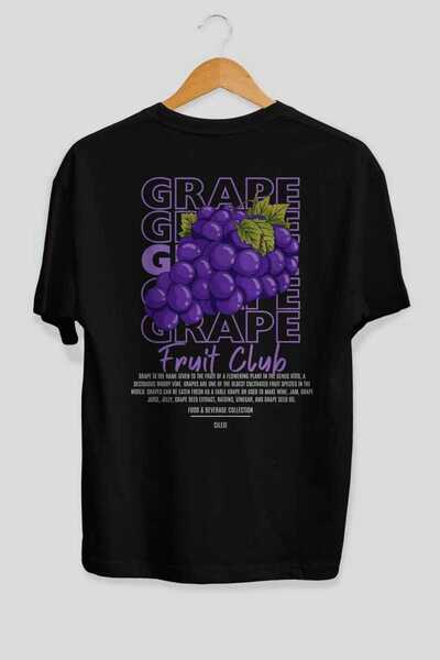 Ankhises Μπλουζάκι με στάμπα στην πλάτη με στάμπα μαύρο oversize ανδρικό γυναικείο βαμβακερό μπλουζάκι με λαιμόκοψη