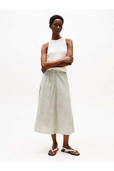 Tommy Hilfiger Women's Cotton Thin Knit Sleeveless Slim Fit White Sweater Ww0Ww45706Ya8