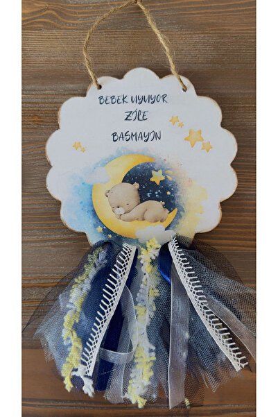 florealFlowers ERKEK BEBEK UYUYOR ZİLE BASMAYIN KAPI SÜSÜ