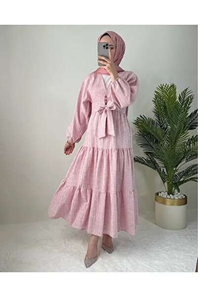 sportiness Button Detailed Balloon Sleeve Seersucker Linen Blouse Skirt Suit