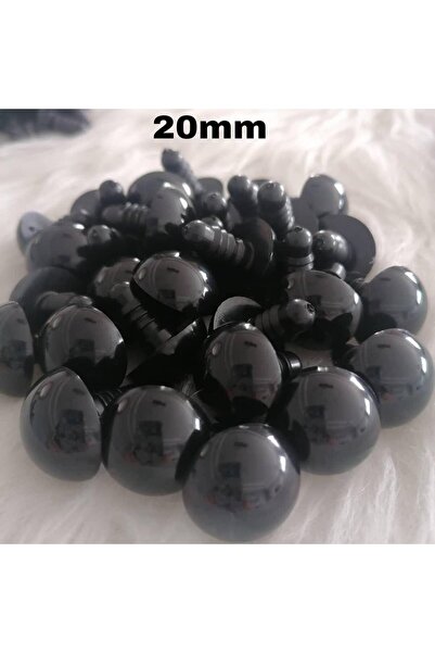 TRENDHOBİEVİ AMİGURİMİ VİDALI İTHAL SİYAH 20 MM GÖZ ( 25 ÇİFT )