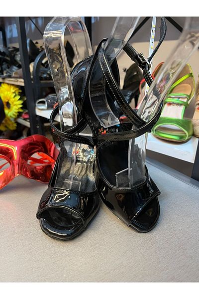 bitangosu Black Patent Leather Side Double Bonded Model 8.5 cm 13 Pont Tango, Dance and Evening Dress Shoes