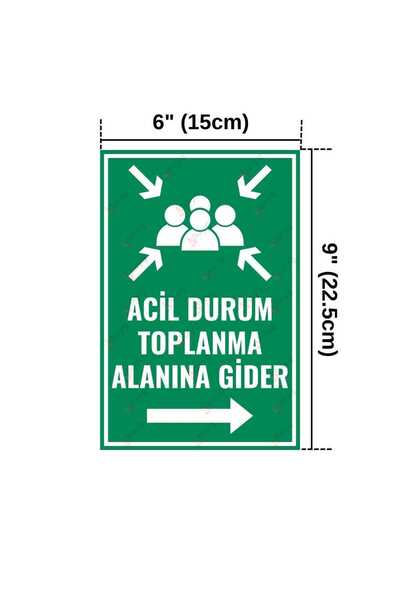 Hayg Equipment Emergency Assembly Area Direction Sign – Right Arrow – Uv Printed Decota Warning Sign 15 X 22.5 cm
